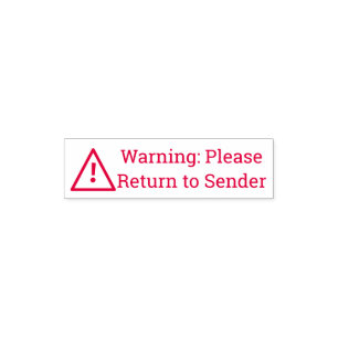 Tampon Auto-encreur Message de point d'exclamation du triangle d'avert