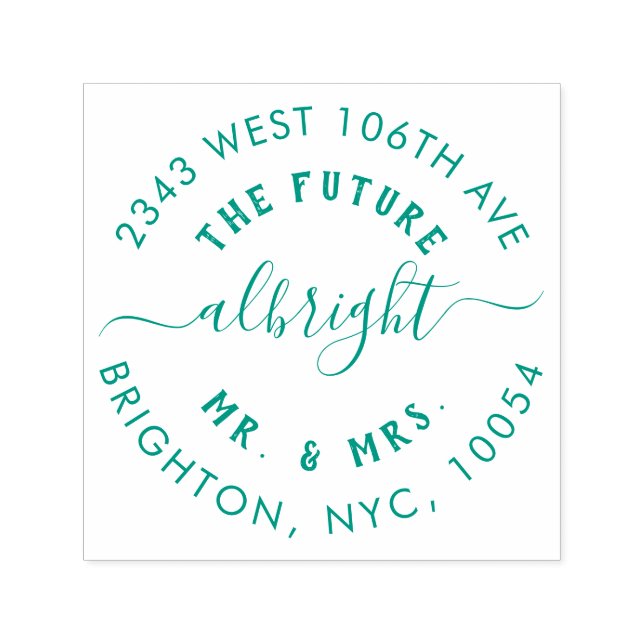 Tampon Auto-encreur Mignonne M. & Mme Mariage Faire-part Adresse de re (Design)