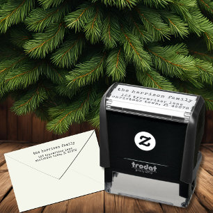 Tampon Auto-encreur Mini-machine à écrire Adresse de retour de Noël