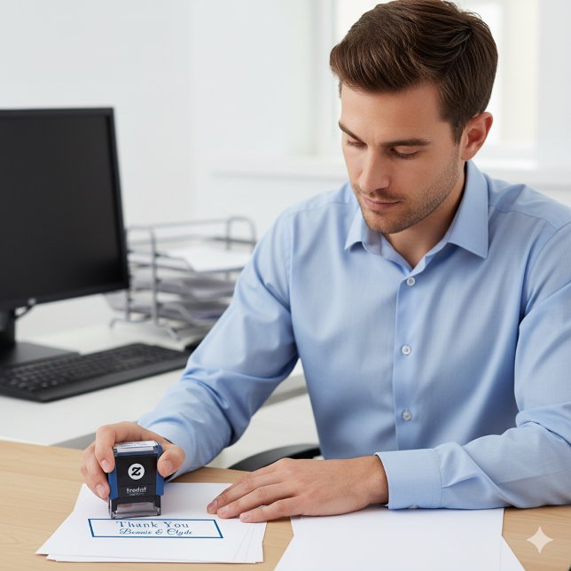 Tampon Auto-encreur Mini Merci personnalisé 1.4x0.4 (Personalized Mini 1.4x0.4 Thank You Self-inking Stamp)