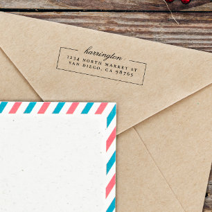 Tampon Auto-encreur Mini-Script & Serif Family Return Adresse