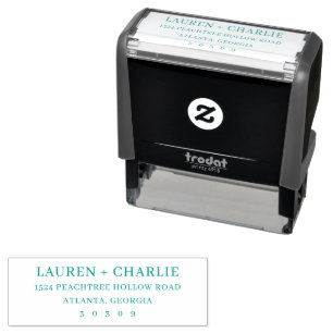 Tampon Auto-encreur Minimaliste Noir Élégant