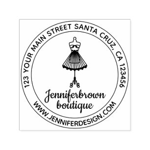 Tampon Auto-encreur Mode robe Mannequin Simple Tailor Logo