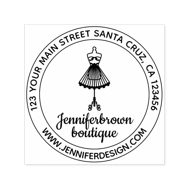 Tampon Auto-encreur Mode robe Mannequin Simple Tailor Logo (Design)