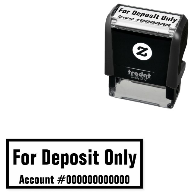 Tampon Auto-encreur Modèle texte pour le numéro de compte de dépôt uni (En situation)
