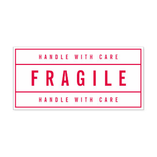 Tampon Auto-encreur Modern Bordered Bold Handle With Care Fragile