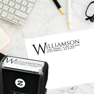 Tampon Auto-encreur Modern Elegant Nom Mariage Adresse de retour