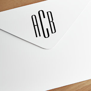 Tampon Auto-encreur Modern Minimalist Simple Three Letter Monogram