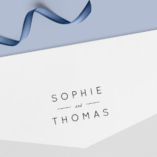 Tampon Auto-encreur Modern Sans Serif et Serif Couple Name Mariage