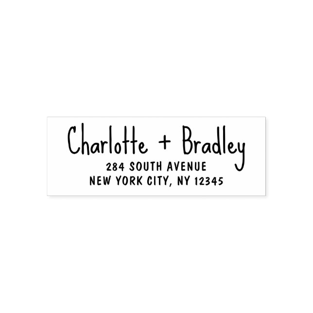 Tampon Auto-encreur Modern Script Professional Adresse de retour perso (Design)