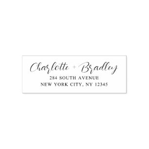 Tampon Auto-encreur Modern Script Professional Adresse de retour perso