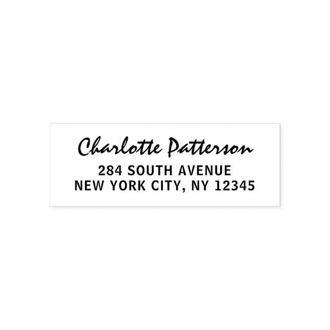 Tampon Auto-encreur Modern Script Professional Adresse de retour perso (Design)