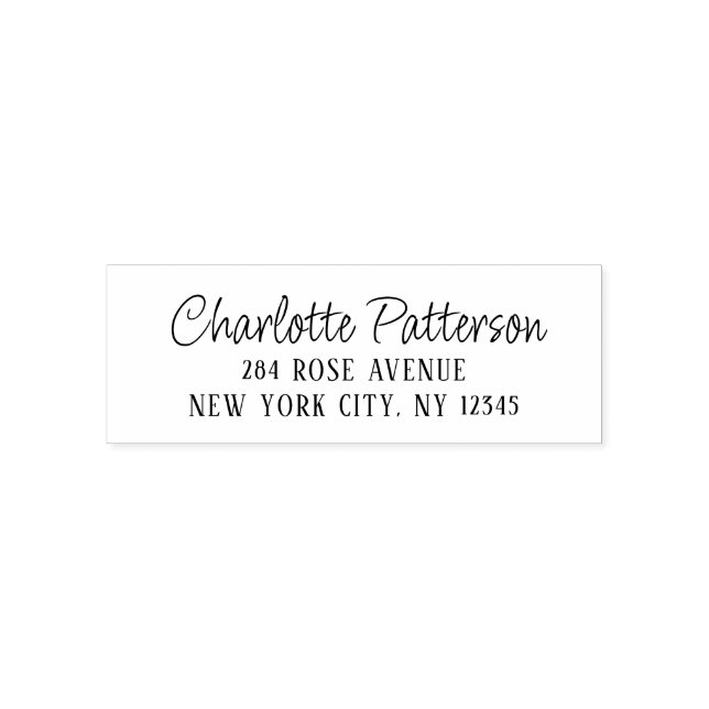 Tampon Auto-encreur Modern Script Professional Adresse de retour perso (Design)