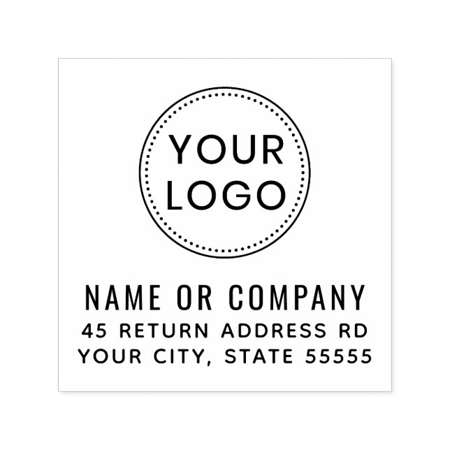 Tampon Auto-encreur Moderne ajouter votre propre logo adresse personna (Design)