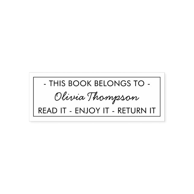 Tampon Auto-encreur Moderne Ce Livre Appartient À La Personnalisation (Design)