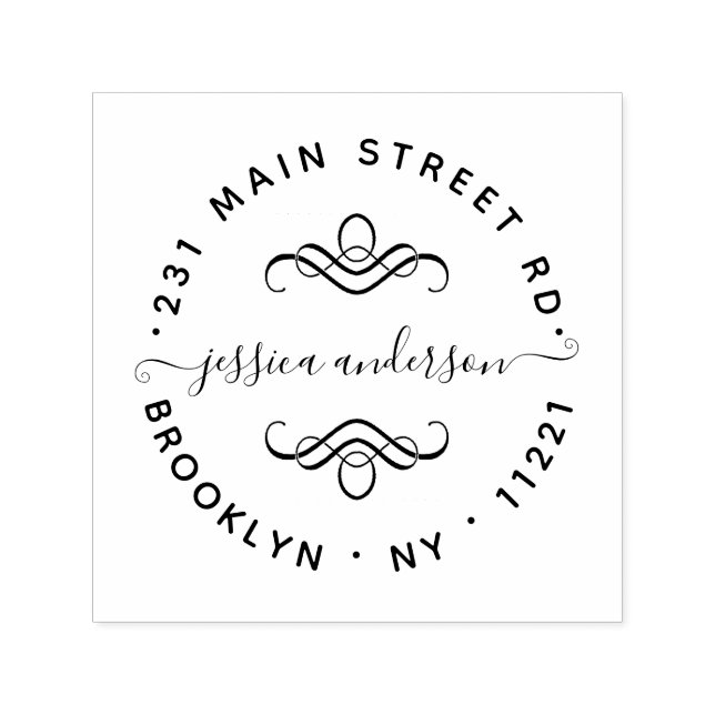 Tampon Auto-encreur Moderne Élégant Script de Fille Calligraphie Chic (Design)