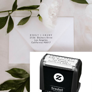 Tampon Auto-encreur Moderne Simple Plain Le Mariage Adresse de retour