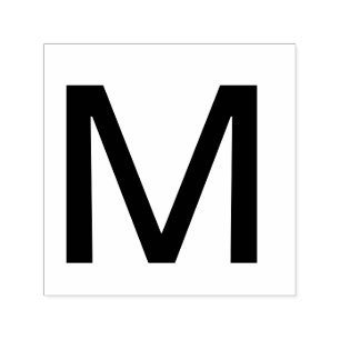 Tampon Auto-encreur Monogramme ajouter le nom lettre alphabet simple m
