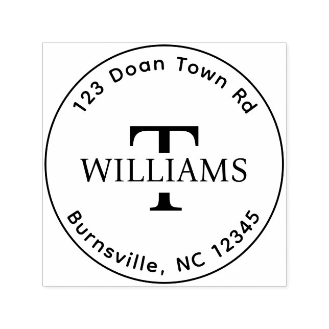 Tampon Auto-encreur Monogramme Auto-Inking Adresse de retour Timbre en (Design)