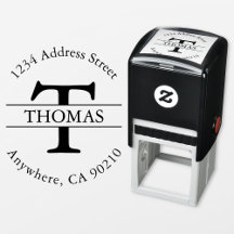 Monogramme Auto-Inking Adresse de retour Timbre en