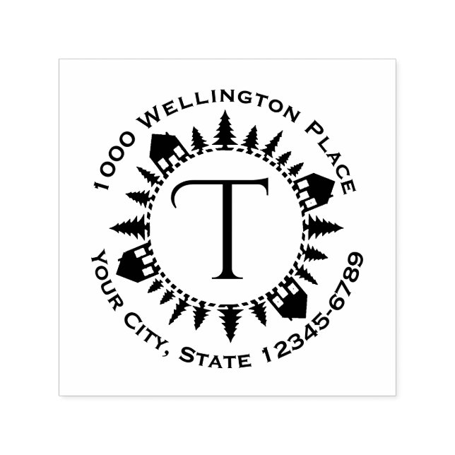 Tampon Auto-encreur Monogramme du cercle de village (Design)