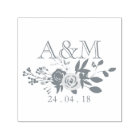 Monogramme Mariage en fleur rose