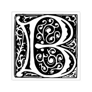Tampon Auto-encreur Monogramme médiéval de la lettre B de la