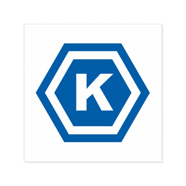 Tampon Auto-encreur Monogramme moderne en Hexagones (Design)