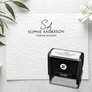Tampon Auto-encreur Monogramme moderne Logo Professionnel
