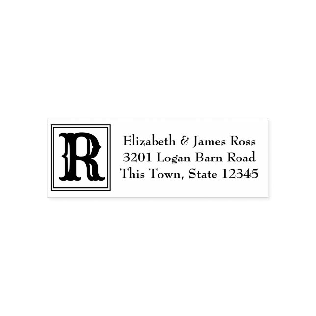 Tampon Auto-encreur Monogramme rustique (Design)