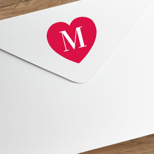 Tampon Auto-encreur Monogramme simple forme coeur classique