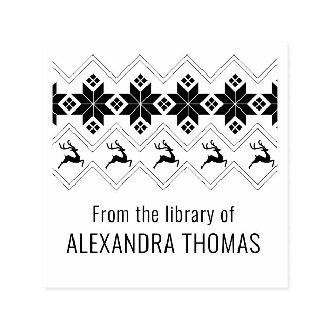 Tampon Auto-encreur Motif scandinave de Sweater "De la bibliothèque de (Design)