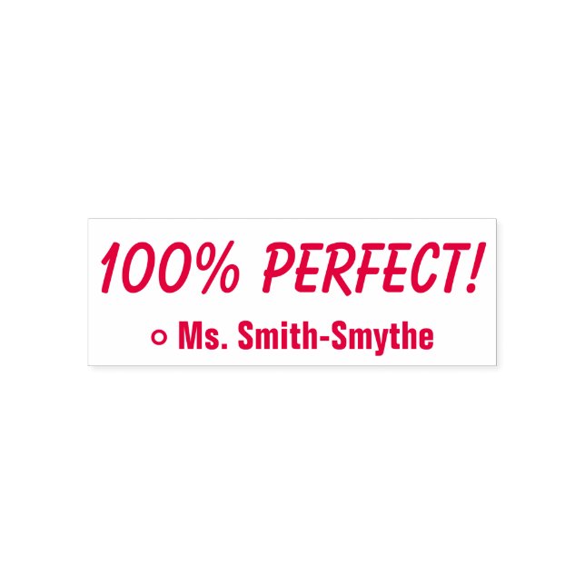 Tampon Auto-encreur Motivation de "100% PARFAIT !" + Nom du Tuteur per (Design)