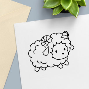 Tampon Auto-encreur Mouton Mignon Bélier Coloriage