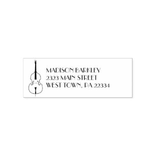 Tampon Auto-encreur Musicien de basse debout Musique enseignant Jazz B
