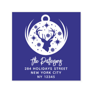 Tampon Auto-encreur Noël Noël hiver Nouvel An Nom Retour Adresse