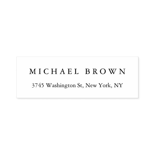 Tampon Auto-encreur Noir Blanc Unique Classique Élégant Plain (Design)