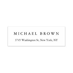 Tampon Auto-encreur Noir Blanc Unique Classique Élégant Simple