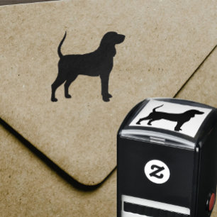 Tampon Auto-encreur Noir et Tan Coonhound Chien race Silhouette
