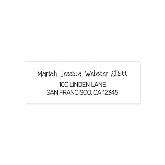 Tampon Auto-encreur Nom Adresse Décontracté écriture moderne Script (Design)