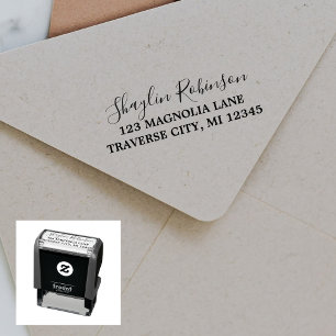 Tampon Auto-encreur Nom complet Fancy Adresse de retour