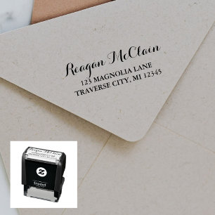 Tampon Auto-encreur Nom complet Fancy Adresse de retour
