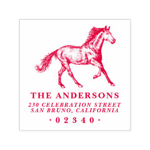 Tampon Auto-encreur Nom de famille classique de cheval formel et