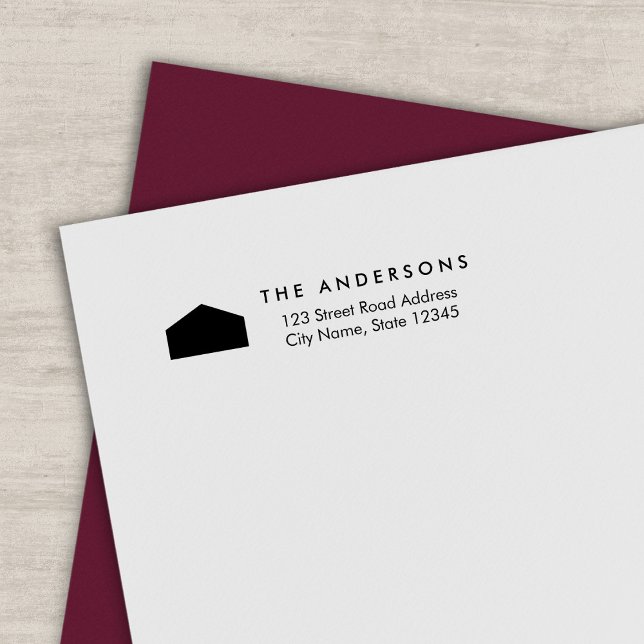 Tampon Auto-encreur Nom de famille de la maison moderne Adresse de ret (Créateur téléchargé)