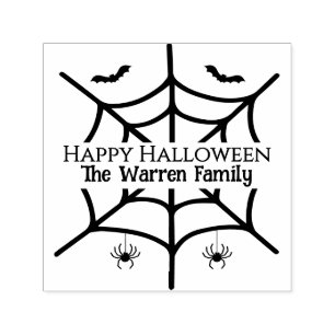 Tampon Auto-encreur Nom de famille Halloween Toile d'araignée araignée