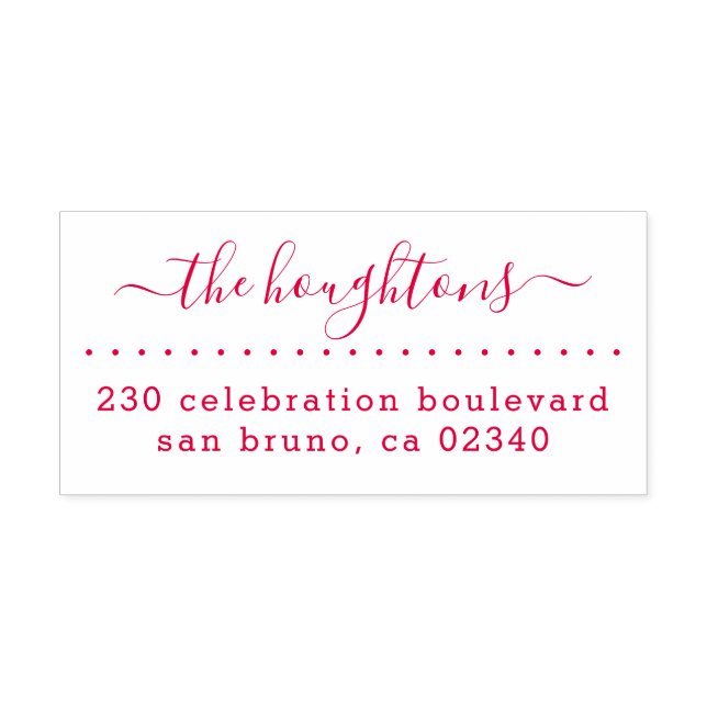 Tampon Auto-encreur Nom de famille manuscrit mignon Moderne Adresse de (Design)