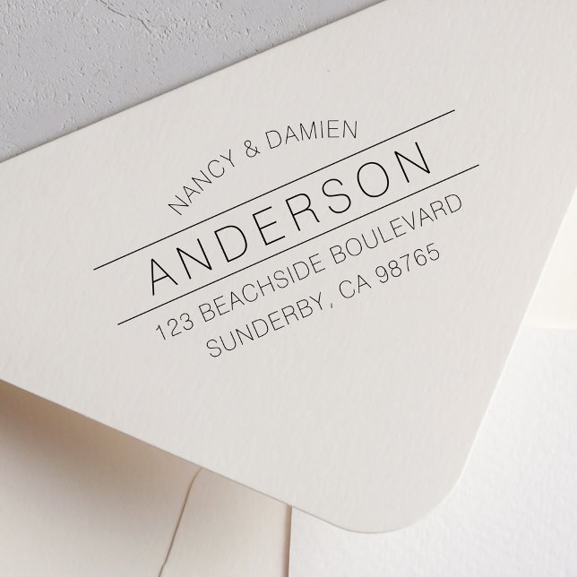 Tampon Auto-encreur Nom de famille personnalisé Adresse de retour mode (Créateur téléchargé)