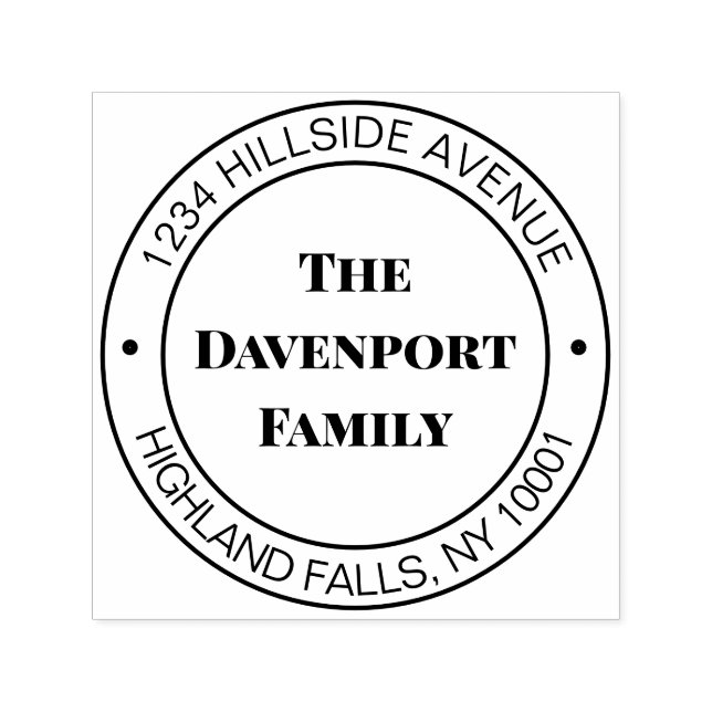 Tampon Auto-encreur Nom de famille simple et élégant Adresse de retour (Design)