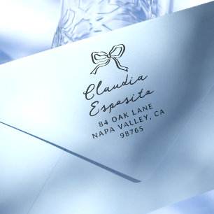 Tampon Auto-encreur Nom de la boîte et du script de la main dessinée e