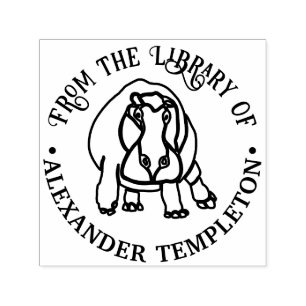 Tampon Auto-encreur Nom de livre de la bibliothèque d'art en ligne Hip